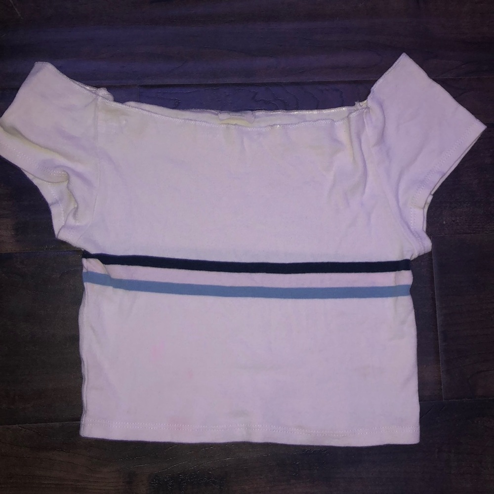 Off the shoulder white crop top